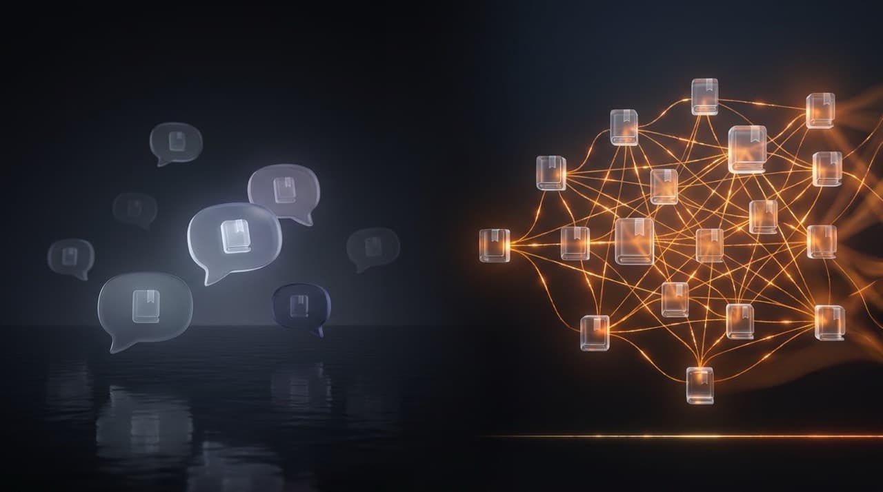 Compounding Knowledge Graph vs. Ephemeral Conversations - iChatbook Platform vs Generic Chat