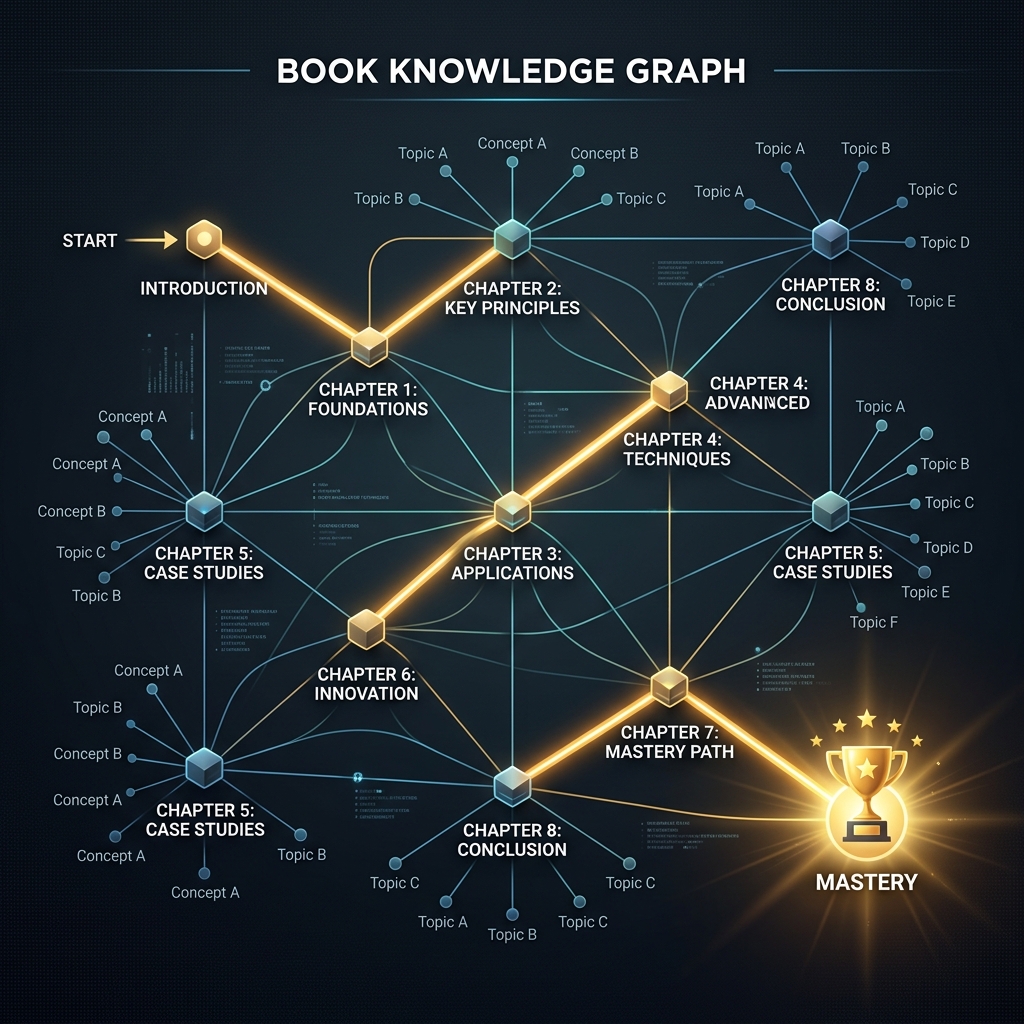 A Knowledge Graph showing a strategic path through a book